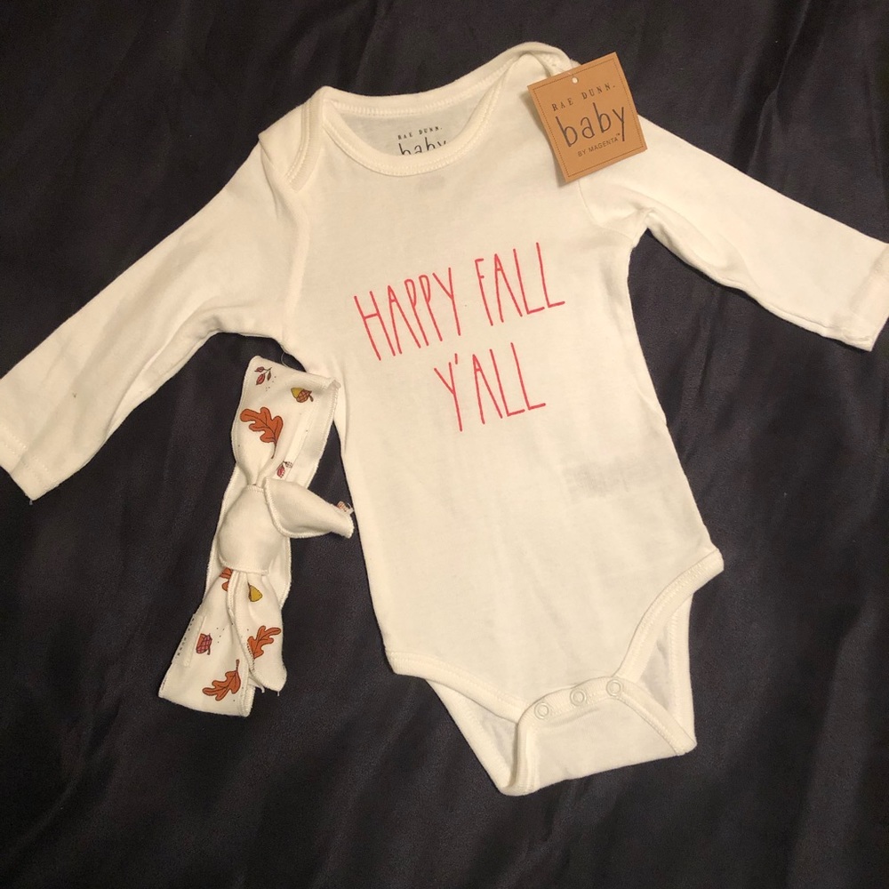 RAE DUNN “Happy Fall Y’all” Onesle / Headband